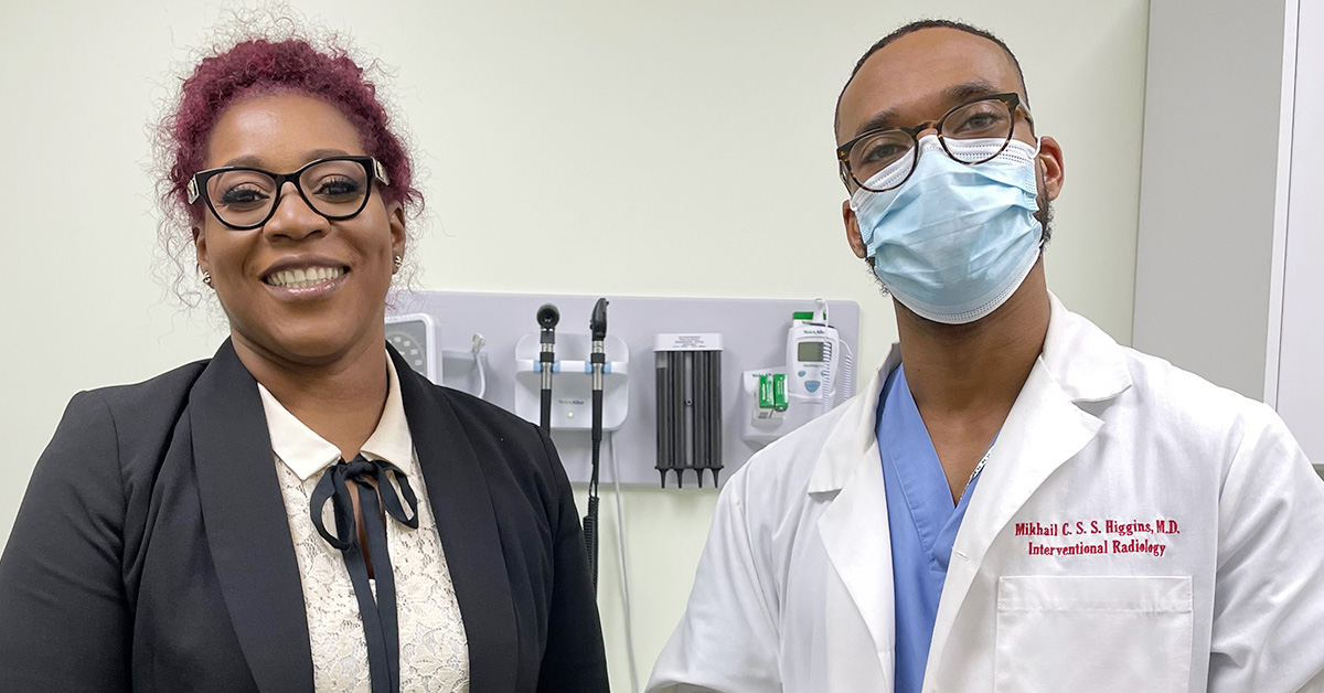 Dr. Higgens and patient Tamisha Knowles