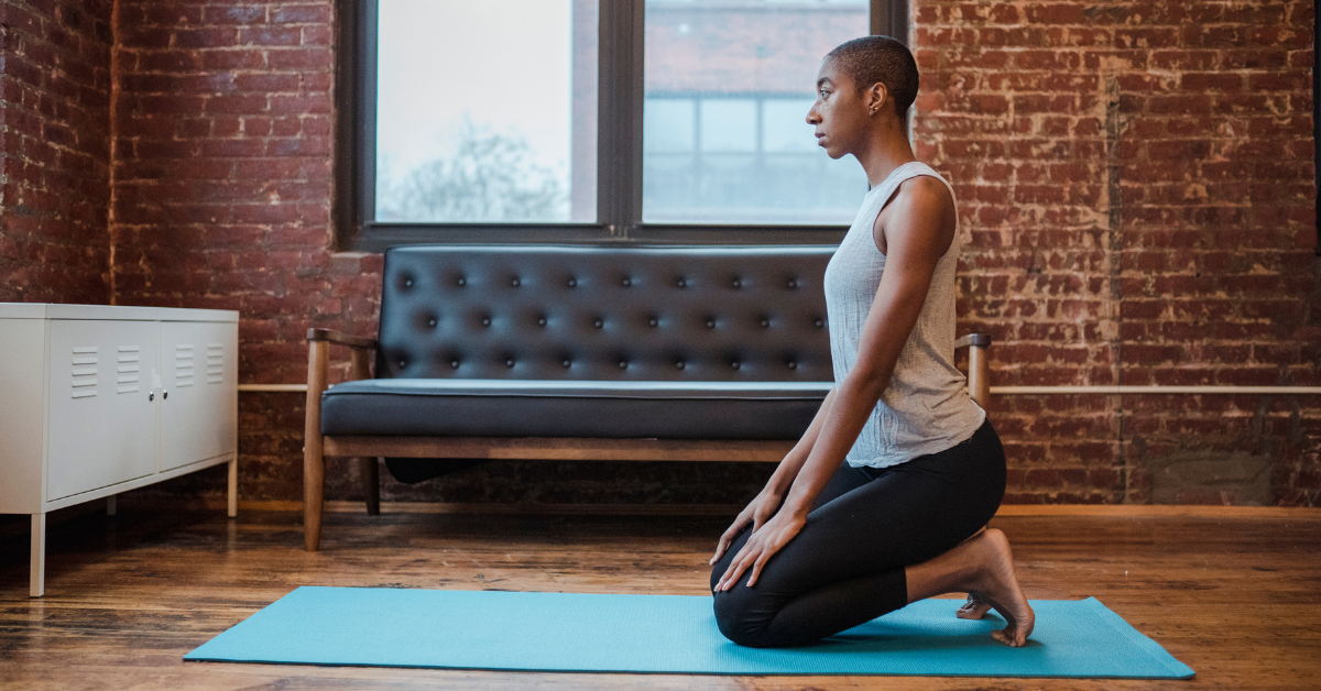 Calm of wellness Couple Asian young woman sit on yoga mat doing breathing  exercise yoga boat